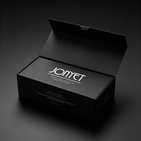 Boîte rigide magnétique portable noire mate de luxe avec logo personnalisé pour emballage de produits de soin en flacon, MOQ 1000, vente en gros, écologique et artistique