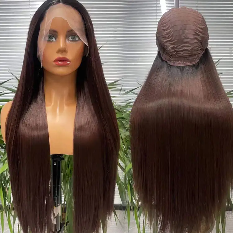 HRSJ Wholesale High Temperature Fiber Synthetic Hair Wigs Transparent 13x4 Lace Front Wigs
