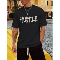 T-shirt Unisex Oversize a Girocollo in Cotone Pesante a Maniche Corte con Citazione Motivazionale per Imprenditori, Stile Vintage Streetwear Hip Hop