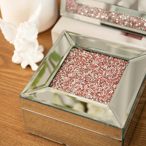Customized Luxury Mini Mirrored Glass Trinket Box Glass Jewellery Box