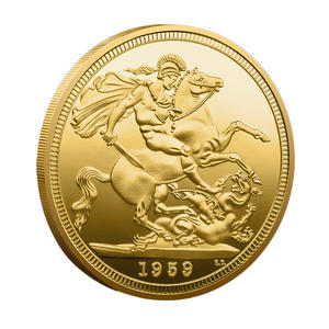 เหรียญที่ระลึกงานฝีมือโลหะลายนูนรูปพระมหากษัตริย์อังกฤษ ปี 1959 ลายเซนต์จอร์จกำลังปราบมังกร เหรียญสะสม - Product Image 2