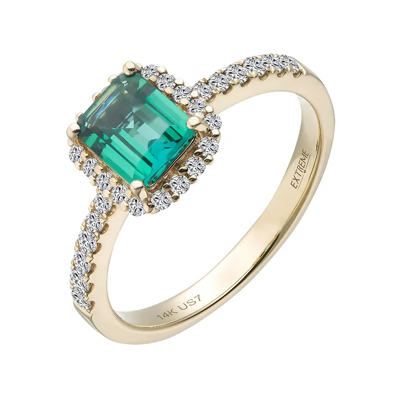 Cincin pertunangan emas padat kualitas tinggi 9Kt/10Kt/14Kt/18Kt dengan cincin pernikahan berlian darurat cincin jari kustom wanita pabrik