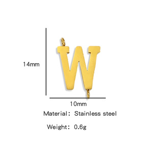 Conector de Bloques de Letras |   Colgante de Doble Aro con Inicial del Alfabeto en Acero Inoxidable Plateado y Chapado en Oro PVD de 18K para la Creación de Joyas - Product Image 6