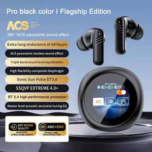 Nouveau design Écouteurs ronds LX-30 Tws ANC ENC Écouteurs intra-auriculaires <span class=keywords><strong>sans</strong></span> <span class=keywords><strong>fil</strong></span> à double suppression de bruit avec écran tactile - Product Image 6