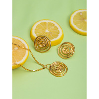 2024 déclaration de bijoux de fête de Luxe 18k plaqué or tourbillon charme boucles d'oreilles collier ensemble de bijoux pour les femmes