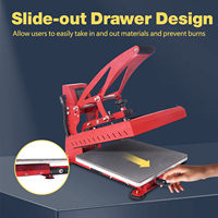 Presse à chaud manuelle Mecolour 38x38 avec tiroir coulissant pour impression de t-shirts et transfert par sublimation – Nouveauté en gros usine