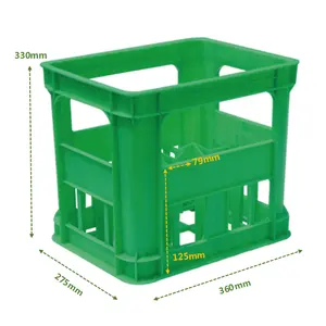 12 /24 Bottles beer wine milk cans collector PP HDPE plastic crate moving box for Restaurant bar Beverage Industrial use