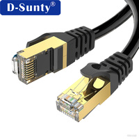 Câble Ethernet RJ45 plaqué or, Cat 7, blindé SSTP, plat, pour réseau, 30AWG 28AWG 26AWG 24AWG
