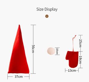 Étoile <span class=keywords><strong>de</strong></span> sommet <span class=keywords><strong>de</strong></span> sapin <span class=keywords><strong>de</strong></span> Noël avec design chapeau, nez et gants, thème Père Noël sans visage pour décorations <span class=keywords><strong>de</strong></span> sapin <span class=keywords><strong>de</strong></span> Noël et aménagement <span class=keywords><strong>de</strong></span> fête festive - Product Image 2