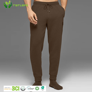 กางเกงวอร์มผู้ชายรักษ์โลก ผ้ารีไซเคิล ทรงลำลองแบบวาฟเฟิล พร้อมเอวยางยืดและเชือกผูก - Product Image 1