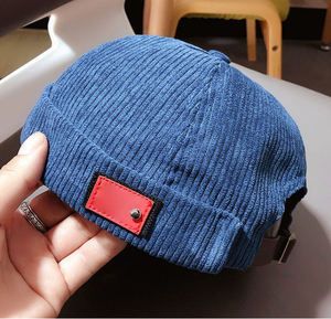 หมวกแก็ปแบบไม่มีปีกสไตล์วินเทจหมวกกีฬาฮิปฮอปแบบกำหนดเองไม่มีปีกหมวกผ้าลูกฟูกแบบย้อนยุค - Product Image 5