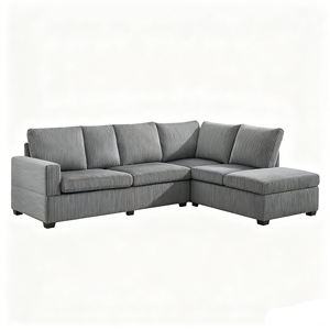 Sofá seccional de lujo de primera categoría para el hogar con un conjunto de sofá de diseño moderno y otomana a juego para una sala de estar elegante. - Product Image 1