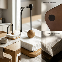 Porte-serviettes en bois massif avec bouton sphérique pour table à manger, cuisine, restaurant, café, porte-serviettes en bois
