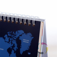 Calendrier de bureau unique à spirale avec logo personnalisé imprimé, calendrier mensuel à feuilles mobiles, 2026 2027