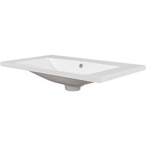 Tocador de baño individual DB de 30 \ ", lavabo de mármol blanco de pie francés, 3 orificios para grifo, muebles de baño blancos de cerámica - Product Image 4