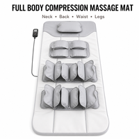 Tapis de massage gris enroulable pour le corps entier avec couverture du cou, du dos, de la taille et des fesses, 3 modes automatiques, 4 modes manuels et minuteur de 15/30/45 minutes