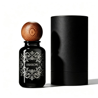 Flacon de parfum de luxe en gros d'usine avec boîte, flacon de parfum en verre transparent noir vide avec boîte