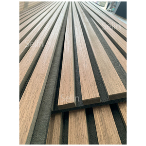 Vật nuôi màu đen cảm thấy phong cách hiện đại acustic tấm Tường akupanel cách ly âm thanh rãnh rắn tấm Tường - Product Image 2