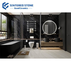 Carreau de porcelaine de Chine 1200x2700x9mm grande <span class=keywords><strong>dalle</strong></span> surface brillante pierres frittées noires décoration murale supérieure en marbre pour halls - Product Image 5