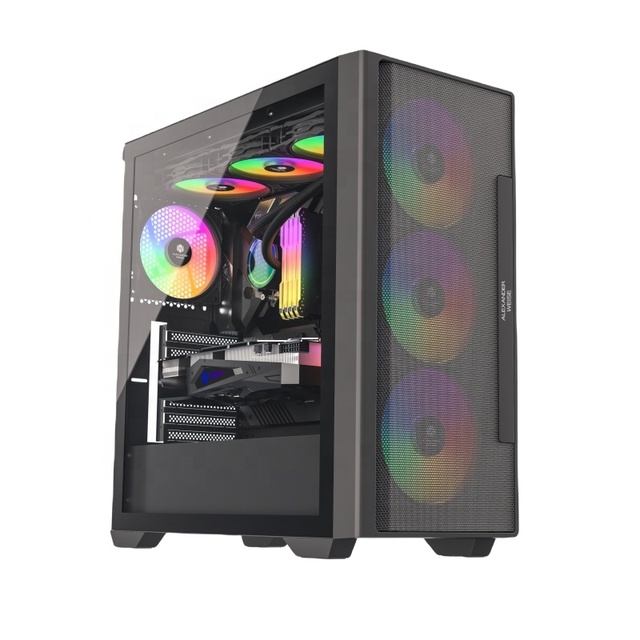 Premium Tower Gaming PC Case -Iron Mesh Panel with ABS Frame Panel Liquid Cooling Support up to 360mm Radiator