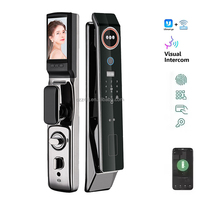 Serrures de porte intelligentes de luxe à reconnaissance faciale 3D, avec contrôle par application, empreinte digitale, mot de passe, carte Wi-Fi, pour portes en bois