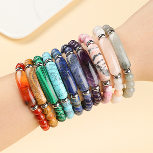 Bracciale Elastico JD GEMS con Perle a Ponte in Pietra Naturale, Cristallo Curativo, Perle Rotonde da 8mm, Bracciale a Forma di Arco con Gemme per Donna e Uomo - Product Image 3