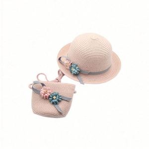 Sombrero de Paja para Niños al por Mayor 2021, Sombrero de Personaje, Juego de Bolsa de Viaje para Mujer con Bordado 3D - Product Image 1