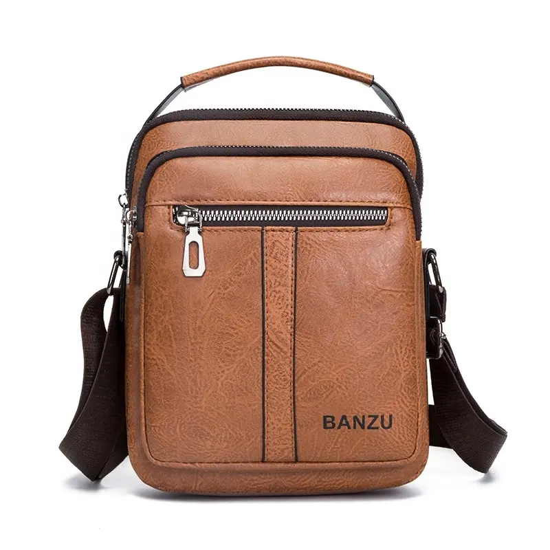 Fashion Design High Quality PU Leather Handbag Men's Business Crossbody Travel Bag