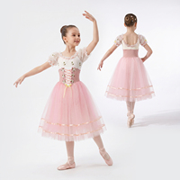 Robe de ballet rose romantique pour filles, style paysanne, costume de ballet professionnel, tutu de ballet classique pour Coppelia Swanilda
