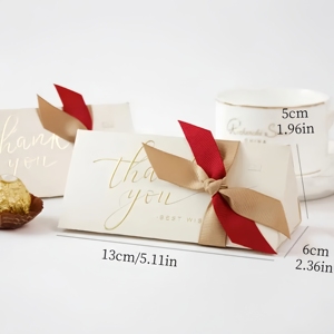 Scatola per Caramelle a Triangolo Europea 2025 con Stampa a Caldo, Biglietto di Ringraziamento Personalizzato, Bomboniera per Matrimonio, Compleanno, Natale, Regalo per Ospiti di Feste, Souvenir - Product Image 3