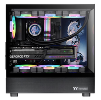 PC Case Full Tower ATX Gaming Computer Desktop with LCD Screen Computer Cases & Towers Glass PC Chassis Casing