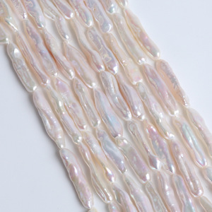 Perle d'eau douce naturelle de Zhuji, 5-7 mm, perle Pipa, blanche, en vrac, semi-finie, pour bijoux faits main avec trou droit - Product Image 2