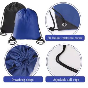 Custom Promotional Gift Waterproof Polyester Shopping Bag Eco Friendly Sport Gym <b>Drawstring</b> <b>Backpack</b> With Logo - Product Image 4