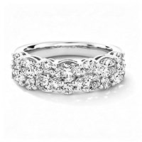 NOVA Luxus Ovaler Schliff Moissanit-Ring Pavé-Fassung Goldfarben Doppellagiger Breiter Ring S925 Sterling Silber 18k Gold Plattiert