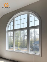 Fenêtre à battant en aluminium sur mesure, style français blanc, isolation thermique, coupe-vent, avec grille décorative, fenêtres fixes extérieures pour maison et salon