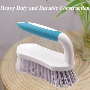 Heavy-Duty Multifunctional Plastic Cleaning Brushes Stiff Bristles <b>Scrub</b> Brushes for Bathroom Kitchen Shower Handle Dish Usage - Product Image 3