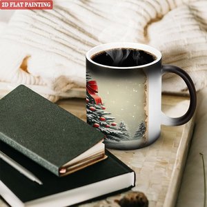 Frosted Black <b>Ceramic</b> <b>Mug</b> 11oz Heat Color Changing Sublimation Christmas Tree Design - Product Image 3