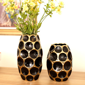 Modern Simple Luxury Golden Light Ceramic <strong>Flower</strong> <strong>Vase</strong> Ornaments for Living Decorative Ceramic Bottles - Product Image 5