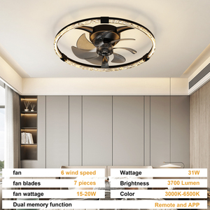 BLDC Motor Electric App-Controlled <b>Remote</b> <b>Control</b> LED Light Metal Construction Silent Energy-Saving <b>Fan</b> for Hotel Household - Product Image 6