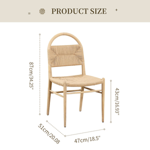 Set di Sedie da Pranzo in Teak Massiccio Personalizzabile, Seduta e Schienale in Corda Intrecciata a Mano, Impermeabile ed Ecologico per Esterni Commerciali - Product Image 6