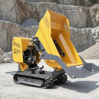 Nouveau mini-dumper sur chenilles Euro 5 à essence ou diesel, avec levage hydraulique et alimentation automatique, pour le transport