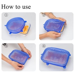 Tapas Elásticas de Silicona para Almacenamiento de Alimentos, 6 Especificaciones de Tapas Reutilizables para Recipientes de Silicona, Aptas para Diversos Contenedores de Alimentos - Product Image 3