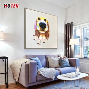 Pittura a olio moderna astratta di arte del cane del cane fatto a mano arte astratta moderna dipinta a mano moderna della tela del cane - Product Image 2