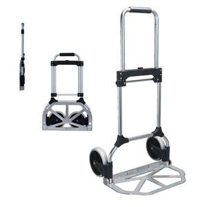 2-колесная складная тележка для покупок TPR + PP, алюминиевая ручная тележка с емкостью 90 кг - Product Image 1