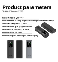 Chargeur rapide haute puissance 100W, prend en charge la charge des ordinateurs portables et des tablettes, batterie externe en plastique 20000mAh, charge rapide, chargeur portable