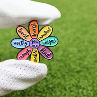 Marqueur de balle de golf en métal à faible MOQ en stock, clip magnétique pour chapeau, gravure laser, impression UV, placage nickel argenté, marqueurs en alliage de zinc