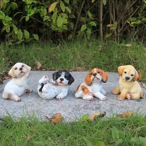 Estatua de perro <span class=keywords><strong>Labrador</strong></span> de tamaño real, resina realista, decoración de jardín para el hogar, figuritas artísticas de poliresina de Anime, varios animales pintados - Product Image 1