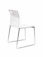 Chaise de conférence empilable moderne avec base en chrome pour écoles, dortoirs, salles d'étude, salles de classe, formations et réunions