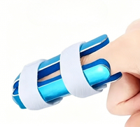 Attelle de doigt respirante en alliage d'aluminium avec fermeture auto-agrippante, support médical en éponge pour fracture d'urgence, équipement de rééducation