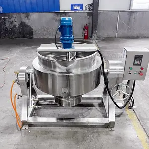 Industrial 100L Electric Steam Gas Sugar Syrup Boiler Machine Candy Cooking Pot Stirring Jacketed Kettle
